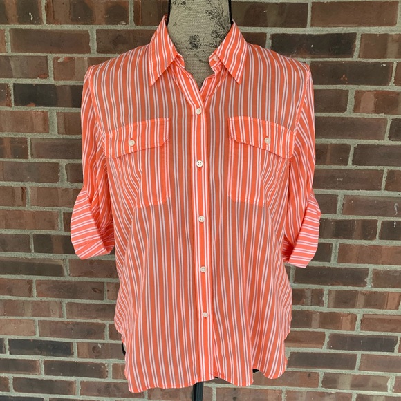 Lauren Ralph Lauren Tops - ❤️ NWT LRL striped bottom down shirt